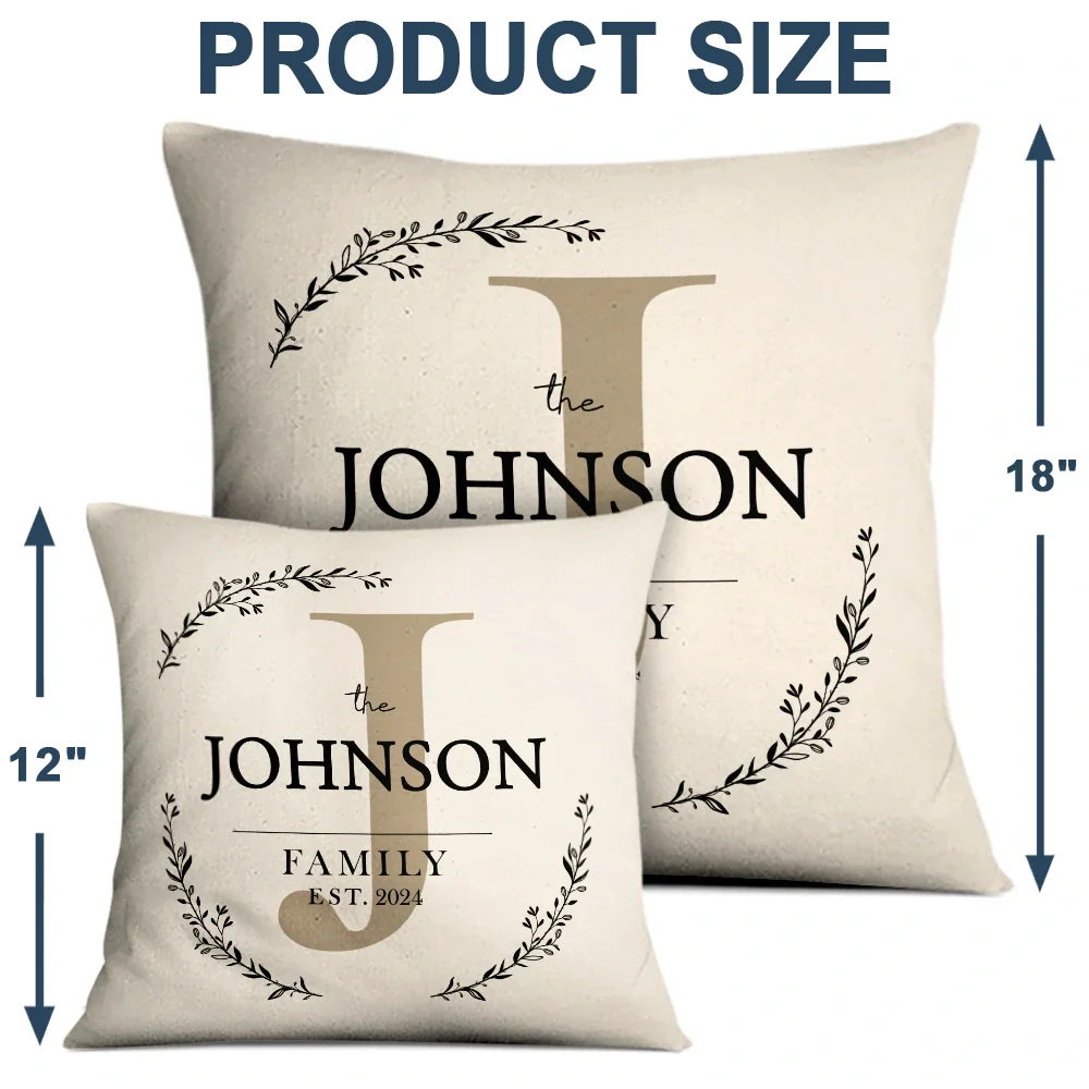 Monogram Family Name - Personalized Pillow - Image 4