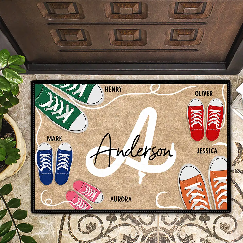 Monogram Family Sneakers - Personalized Doormat - Image 2