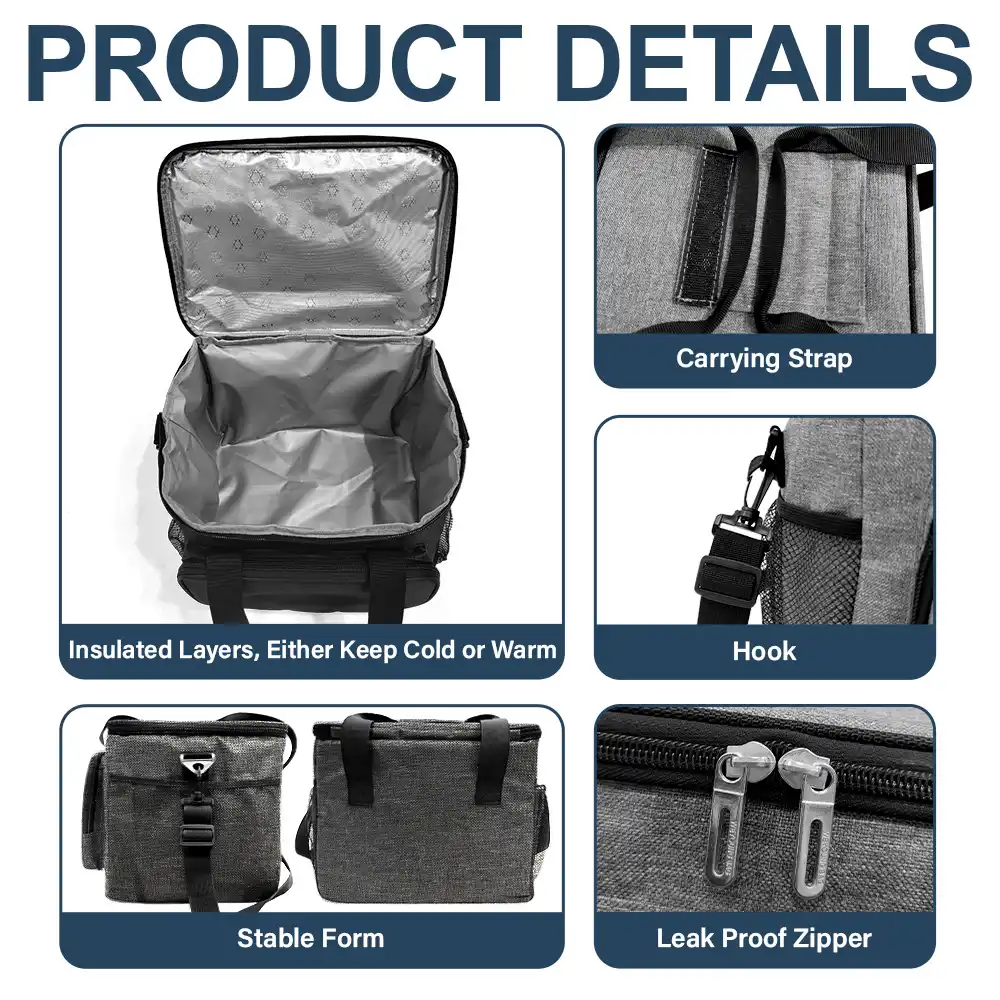 Monogram Initial - Personalized Lunch Bag, Cooling Tote - Image 5