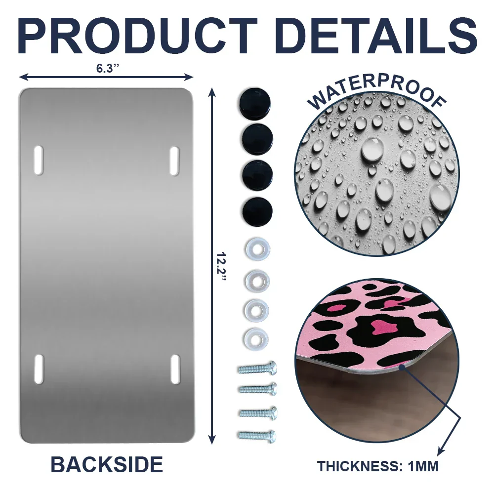 Monogram Leopard Print - Personalized License Plate - Image 5