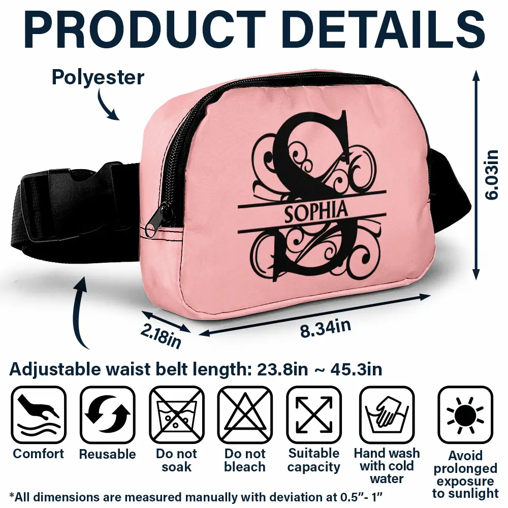 Monogram Name - Personalized Crossbody Belt Bag - Image 6