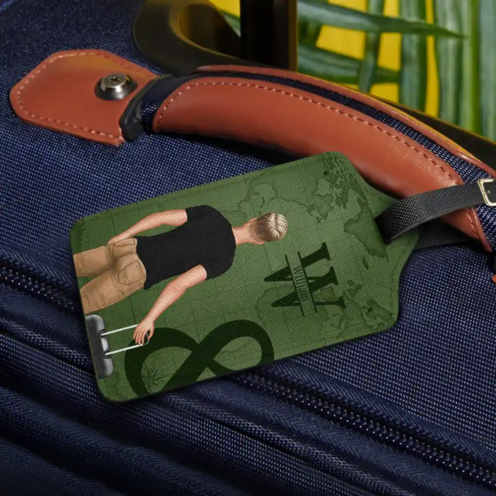 Monogram Travel Couple - Personalized Combo 2 Luggage Tags - Image 2