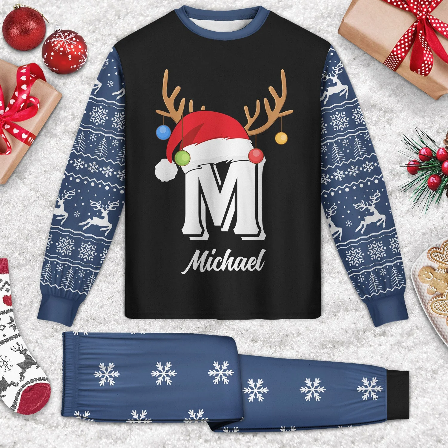 Monogrammed Family - Christmas, Gift For Family - Personalized Unisex Pajamas Set - Image 2