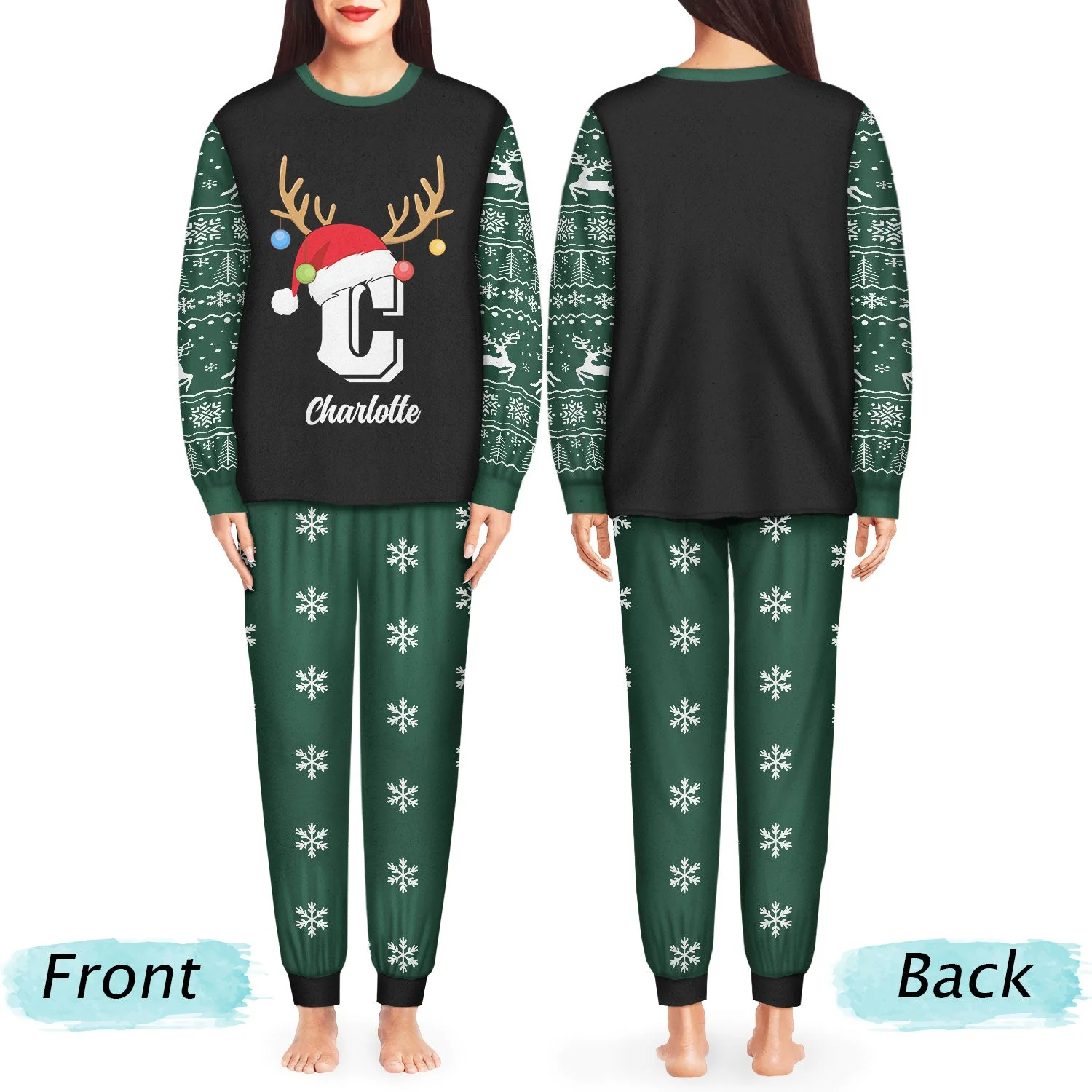 Monogrammed Family - Christmas, Gift For Family - Personalized Unisex Pajamas Set - Image 3