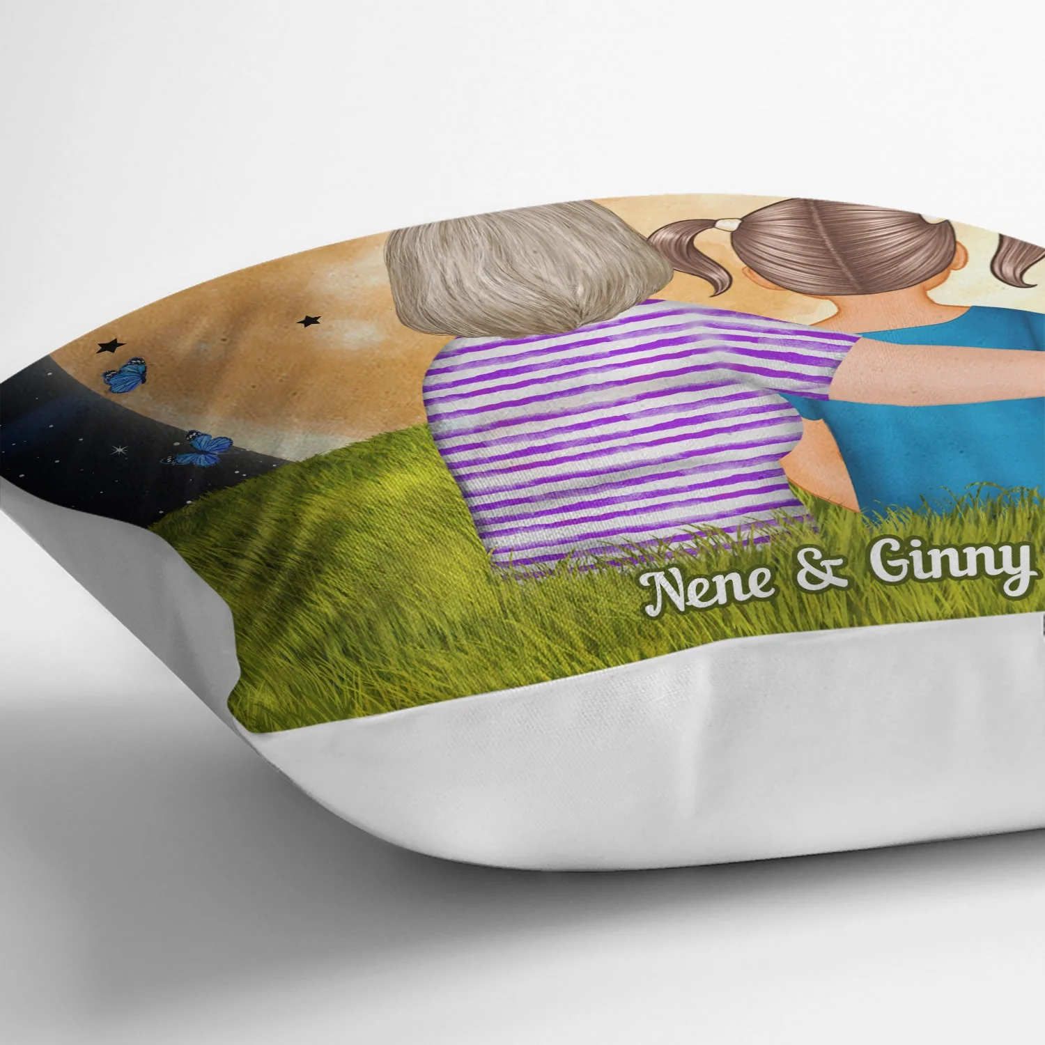 Moon And Back Grass - Gift For Grandma, Mom - Personalized Custom Pillow - Image 3