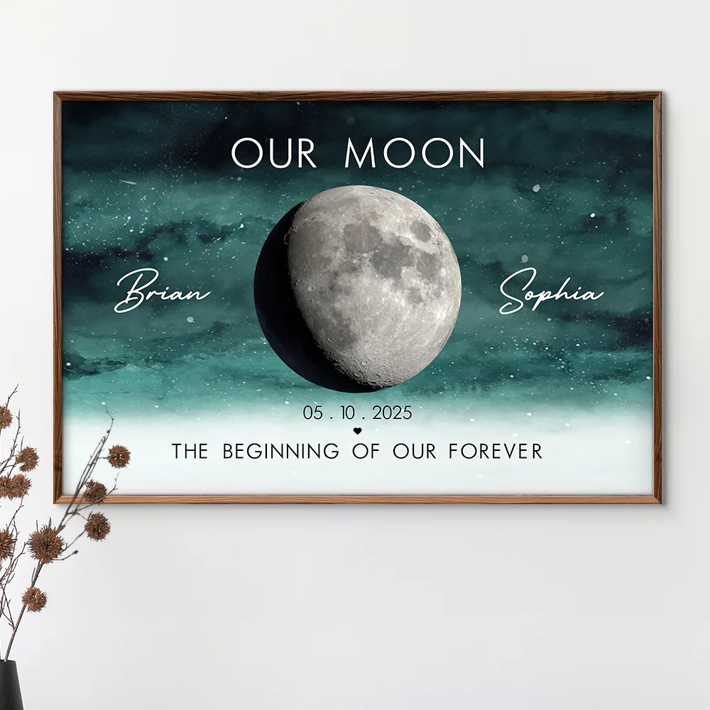 Moon Phase Our Moon The Start Of Our Us Anniversary Gift - Personalized Poster - Image 3