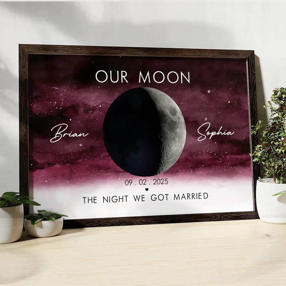 Moon Phase Our Moon The Start Of Our Us Anniversary Gift - Personalized Poster - Image 4