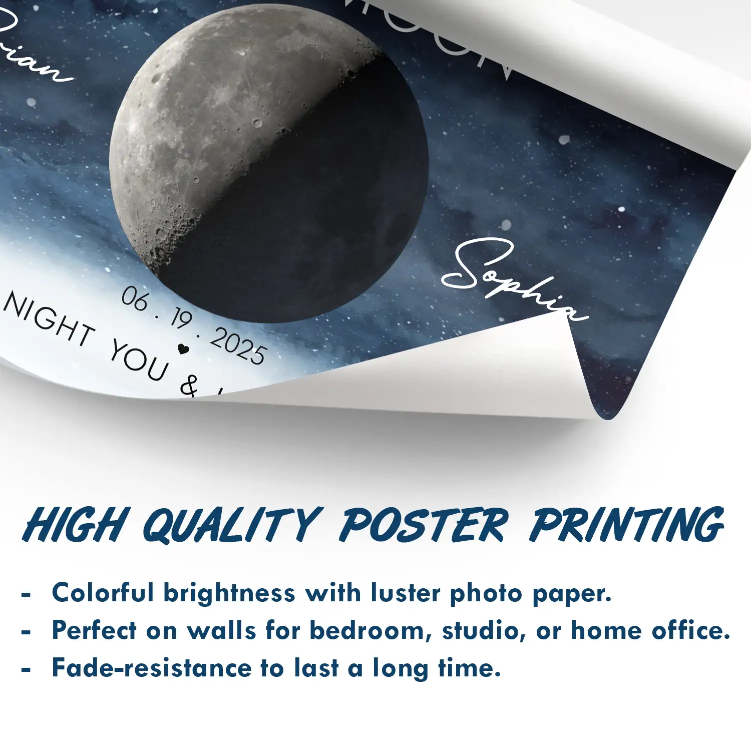 Moon Phase Our Moon The Start Of Our Us Anniversary Gift - Personalized Poster - Image 5