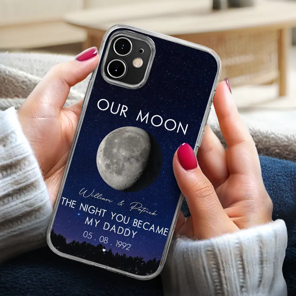 Moon Phase The Beginning Of Our Forever - Personalized Clear Phone Case - Image 3