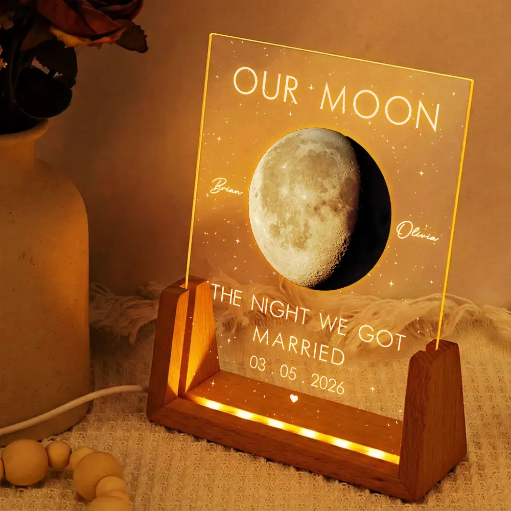 Moon Phase The Beginning Of Our Forever - Personalized Night Light - Image 2
