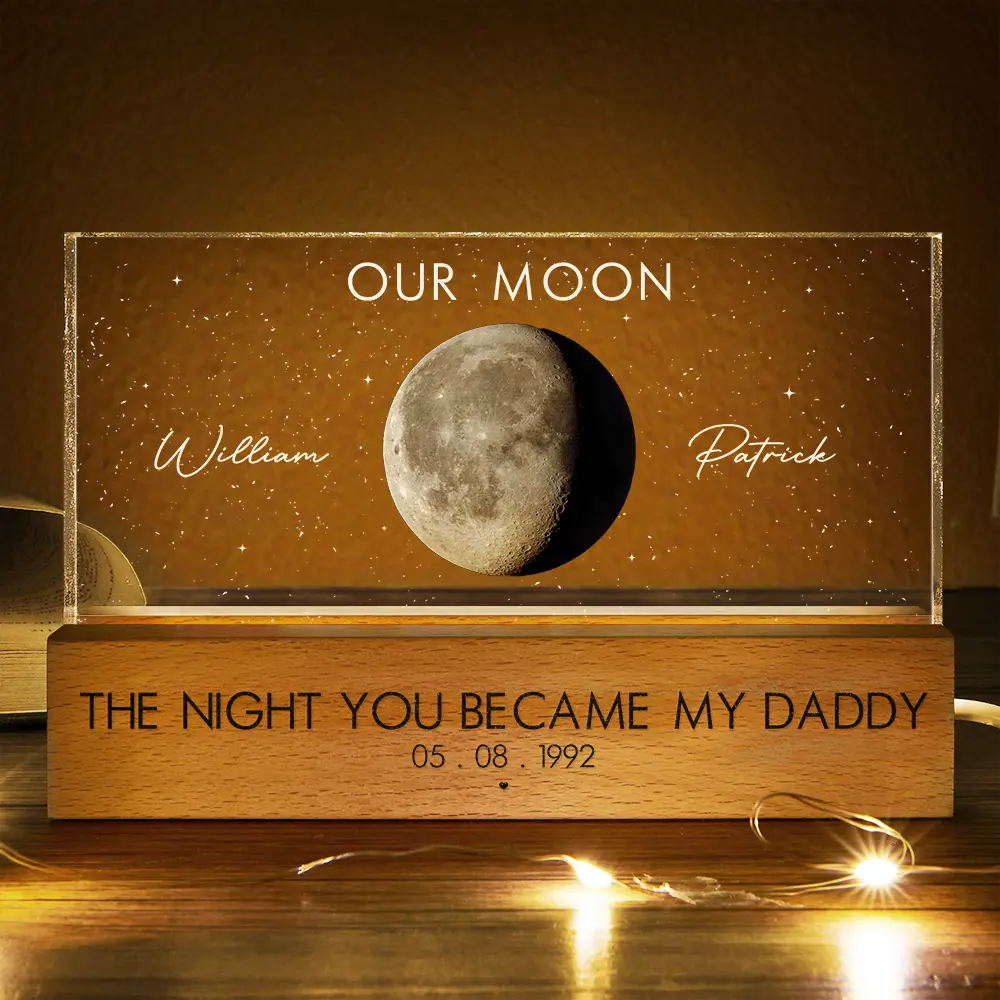 Moon Phase The Beginning Of Our Forever - Personalized Rectangle LED Light - Image 3