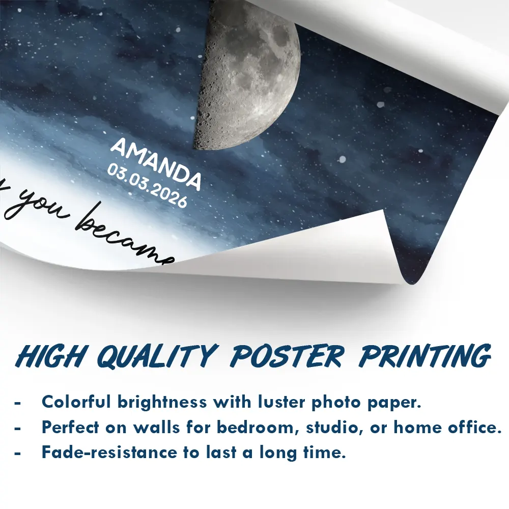 Moon Phase The Day You Became Our Dad - Personalized Poster - Image 5