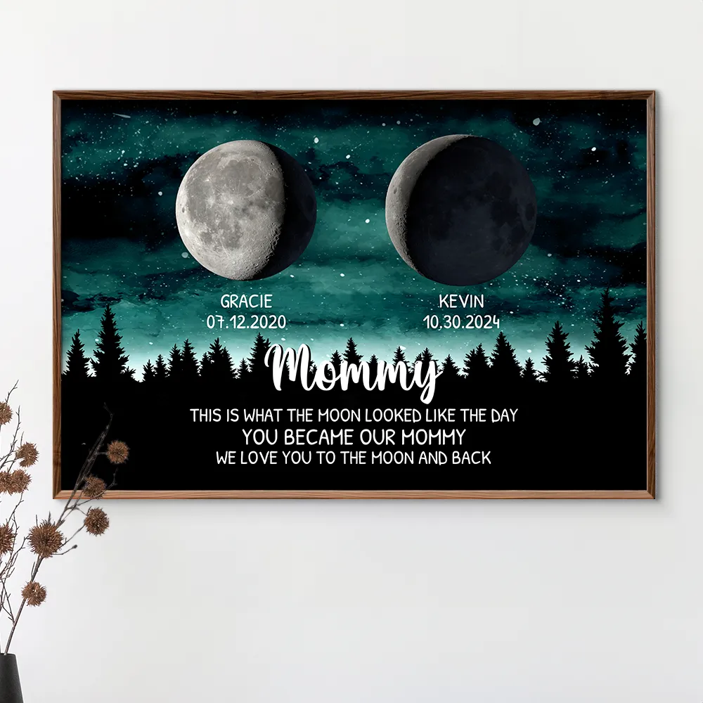 Moon Phase This Is What The Moon Looked Like - Personalized Poster - Image 3