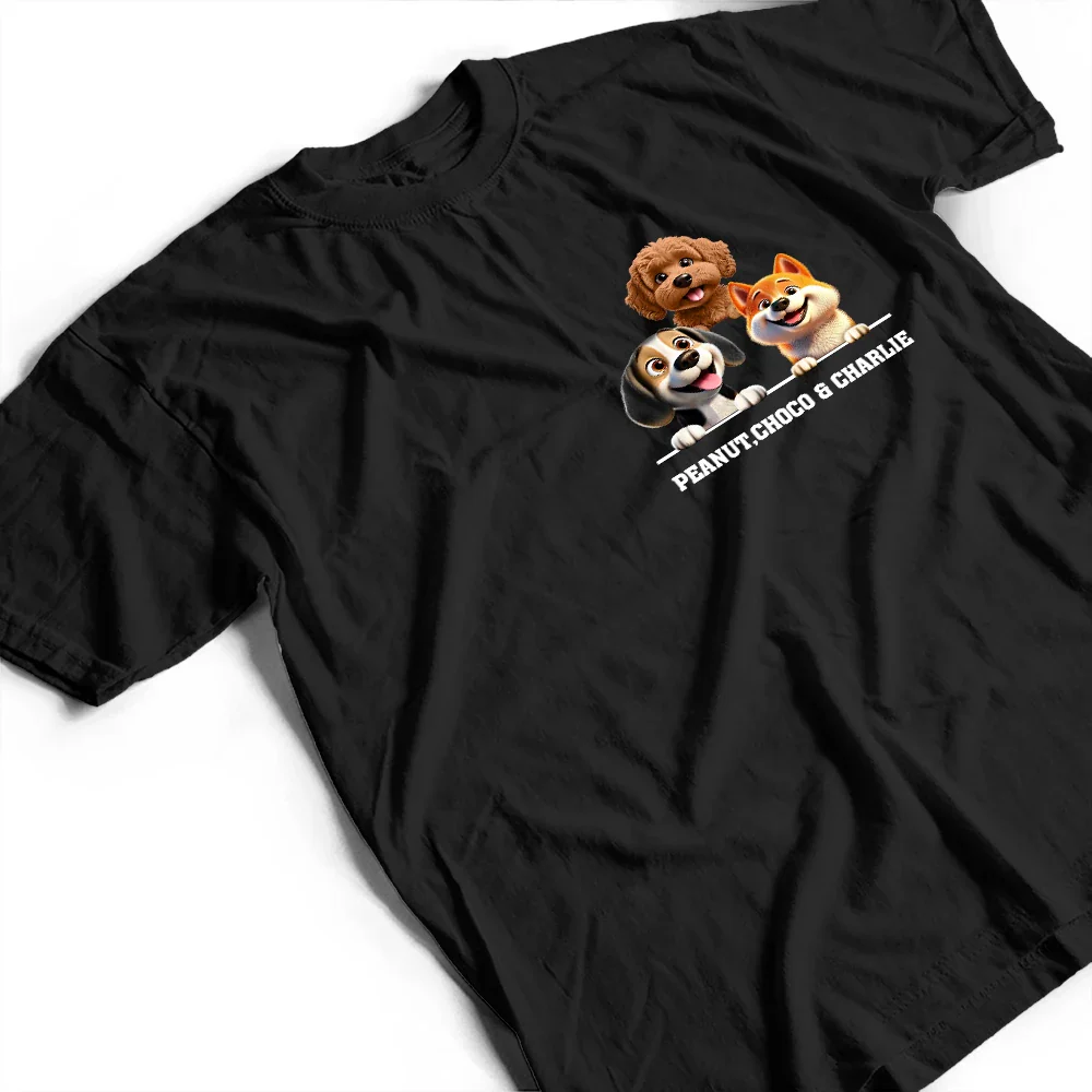 More Colors Dog Mom Dog Dad 3D Effect - Personalized T Shirt - Image 3