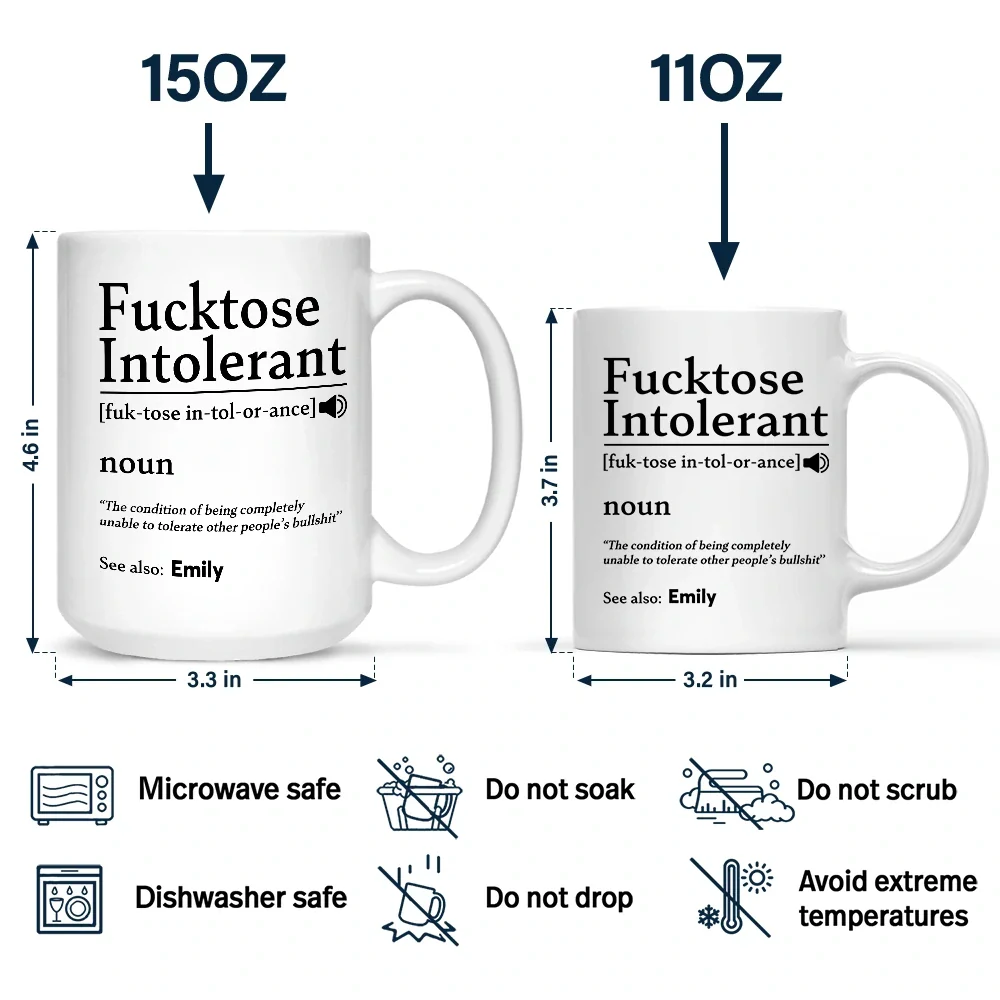 Morning Intolerant Funny - Personalized Mug - Image 4