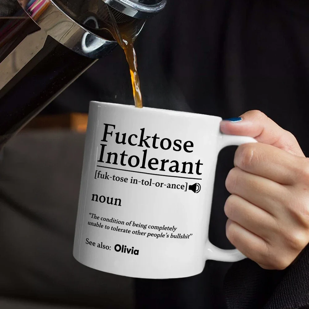 Morning Intolerant Funny - Personalized Mug - Image 5