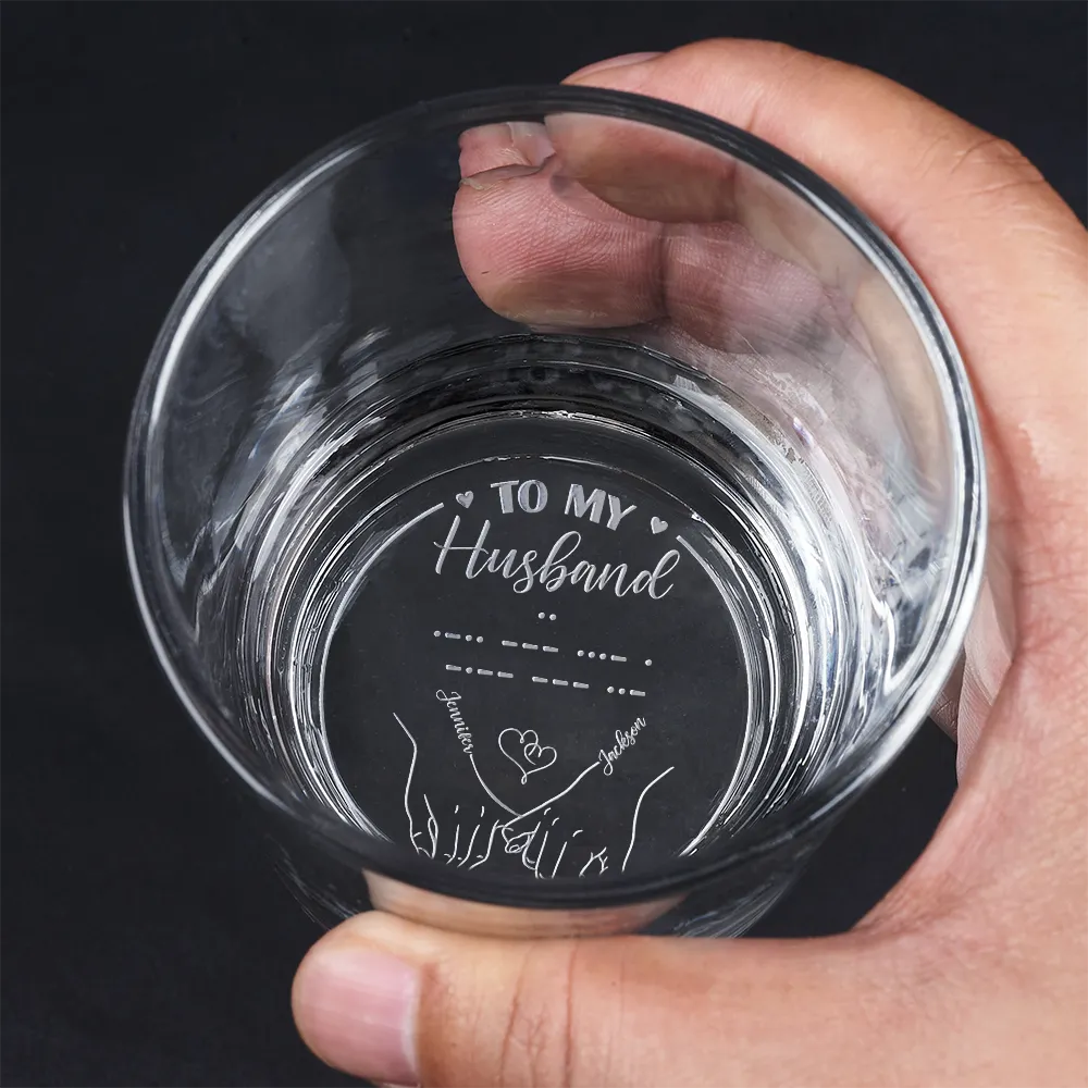 Morse Code Secret Message - Personalized Engraved Whiskey Glass - Image 4