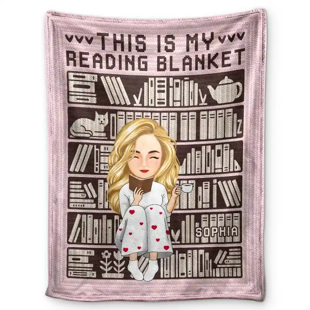 Mosaic Crochet Pattern Inspired This Is My Reading Blanket - Personalized Fleece Blanket, Sherpa Blanket