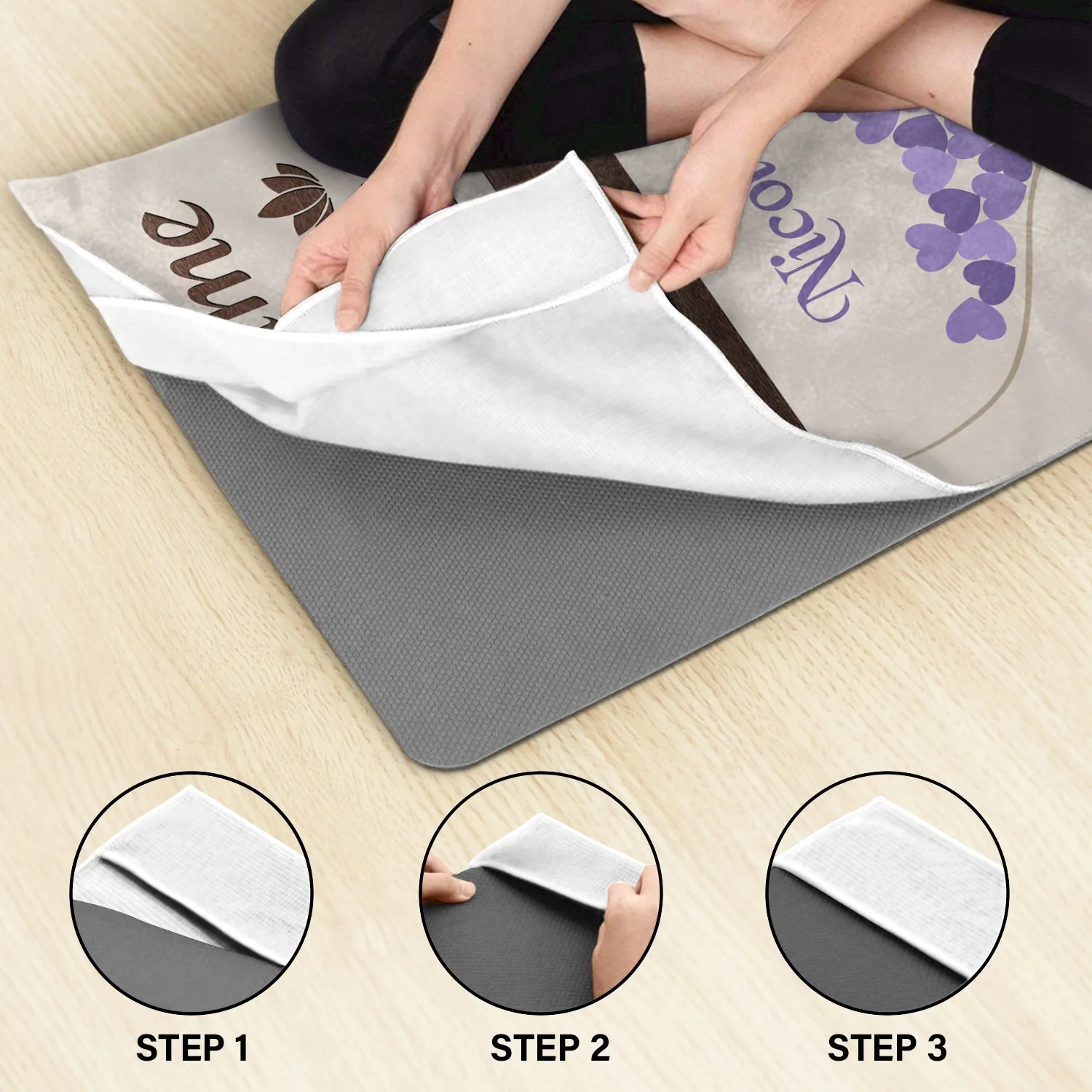 Mostly Peace, Love And Light - Gift For Yoga Lovers - Personalized Yoga Towel - Image 4