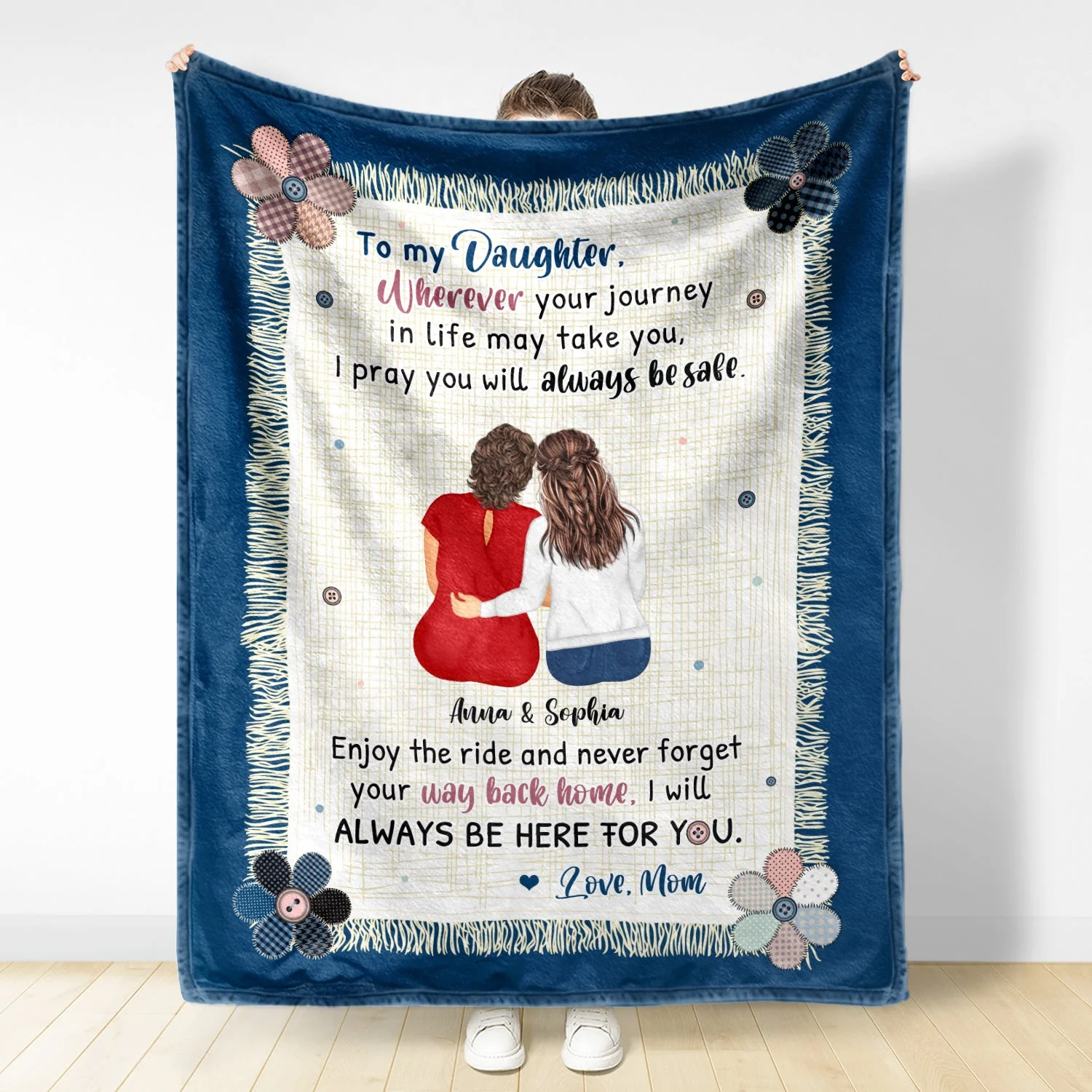 Mother Always Be Here For You - Gift For Daughter - Personalized Fleece Blanket - Image 2