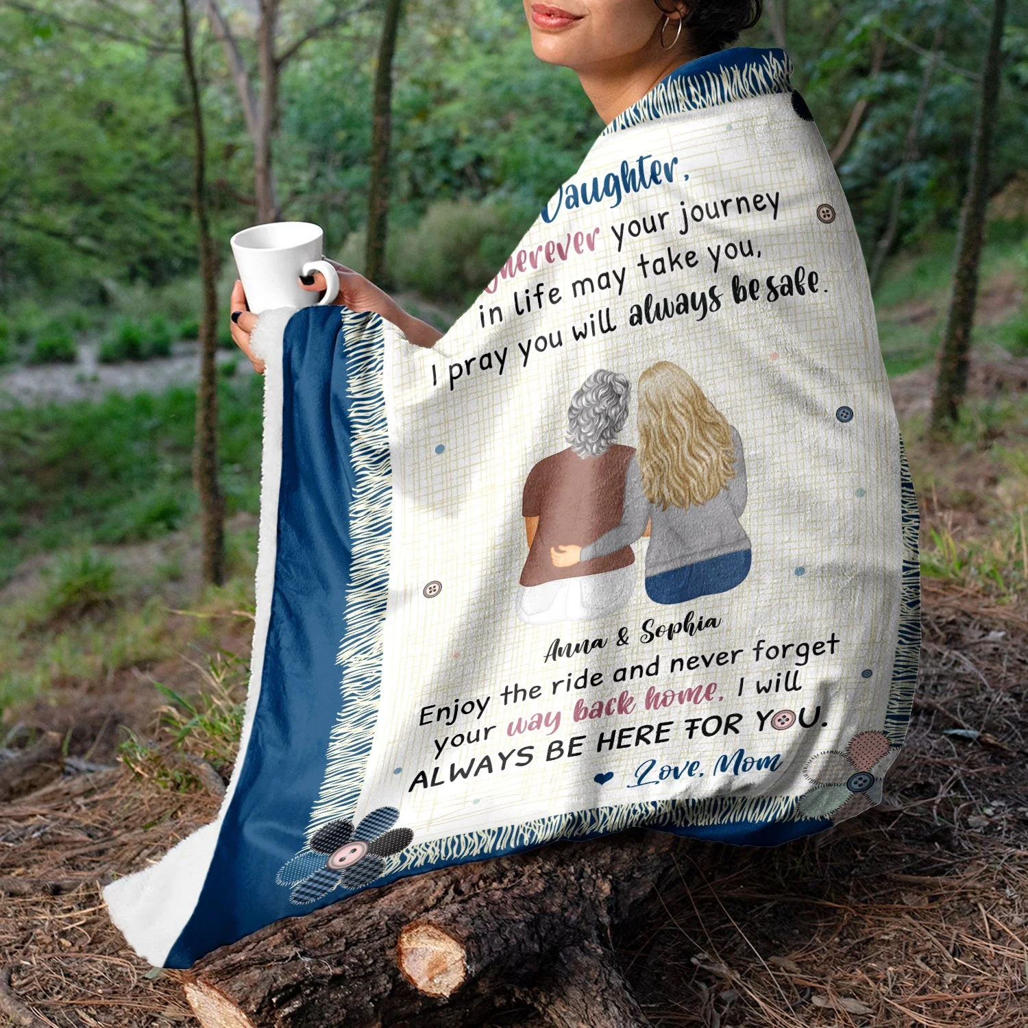 Mother Always Be Here For You - Gift For Daughter - Personalized Fleece Blanket - Image 3