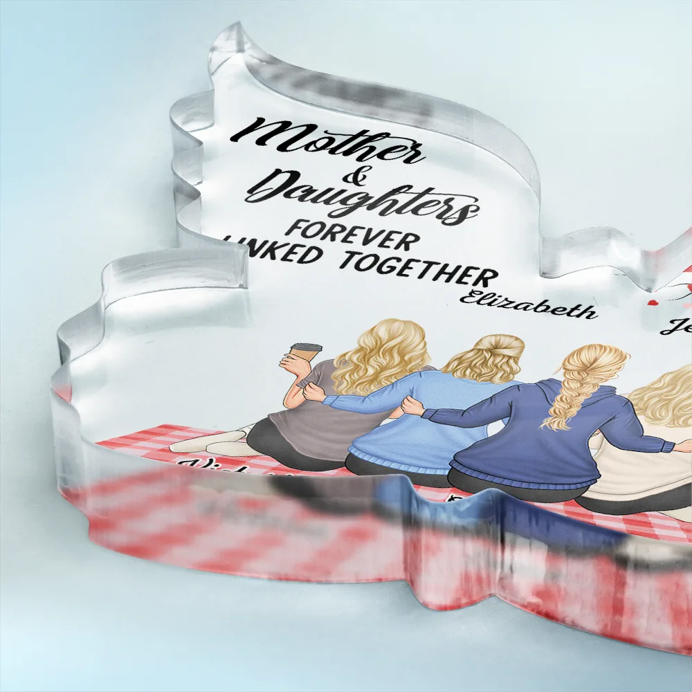 Mother And Children Forever Linked Together - Personalized Butterfly Shaped Acrylic Plaque - Image 3