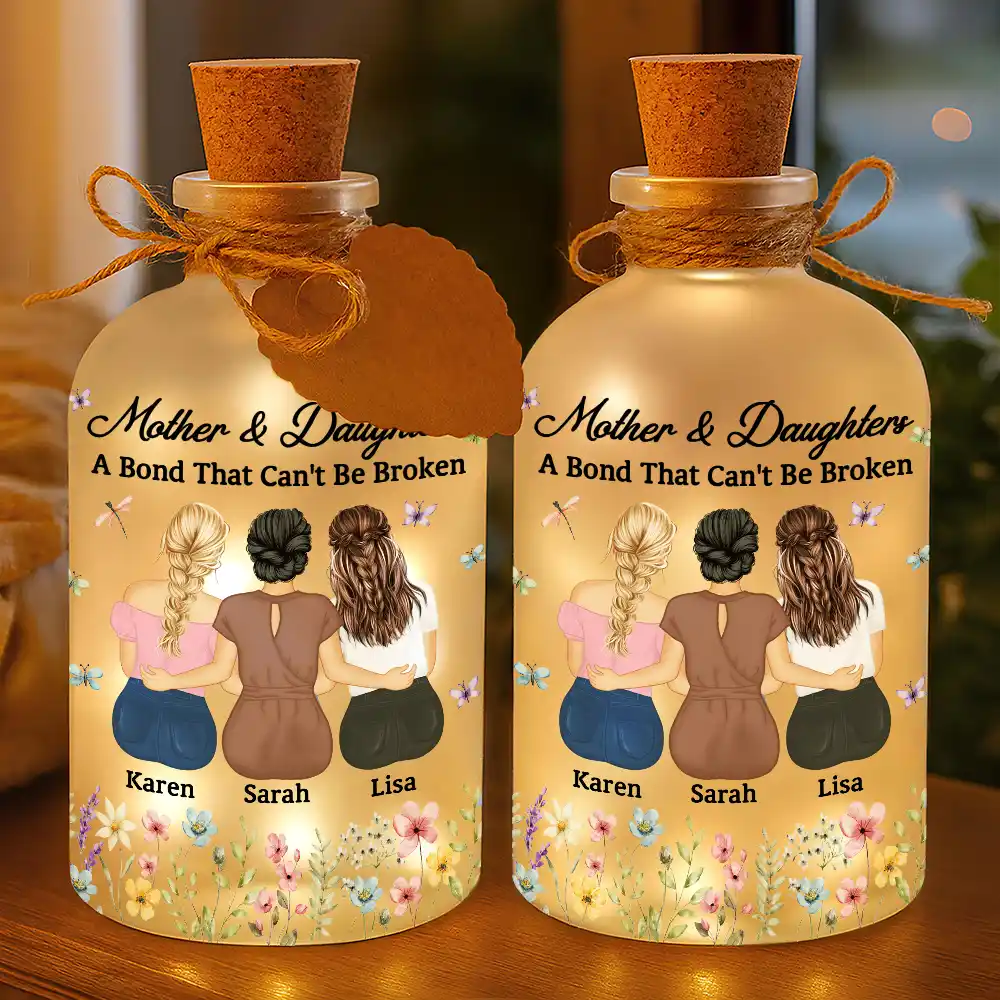 Mother And Daughter A Bond That Can't Be Broken - Personalized Short Bottle Light - Image 3