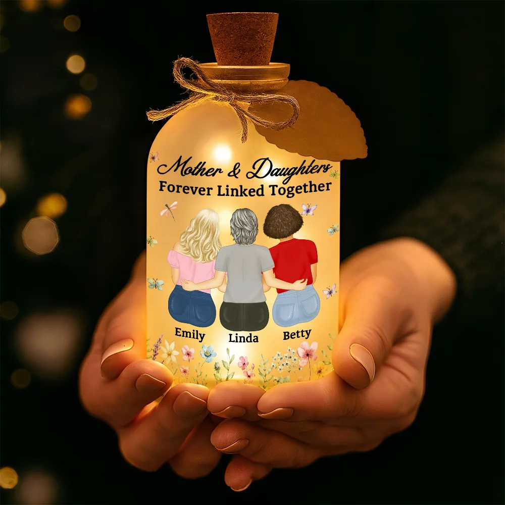 Mother And Daughter A Bond That Can't Be Broken - Personalized Short Bottle Light - Image 4