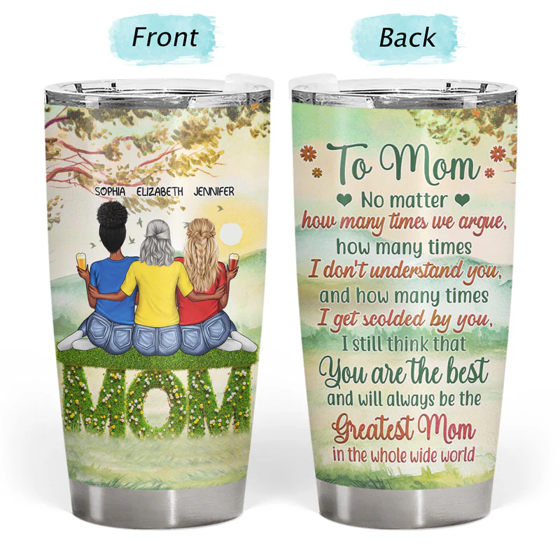 Mother And Daughter Forever Linked Together - Gift For Mom - Personalized Custom Tumbler - Image 3