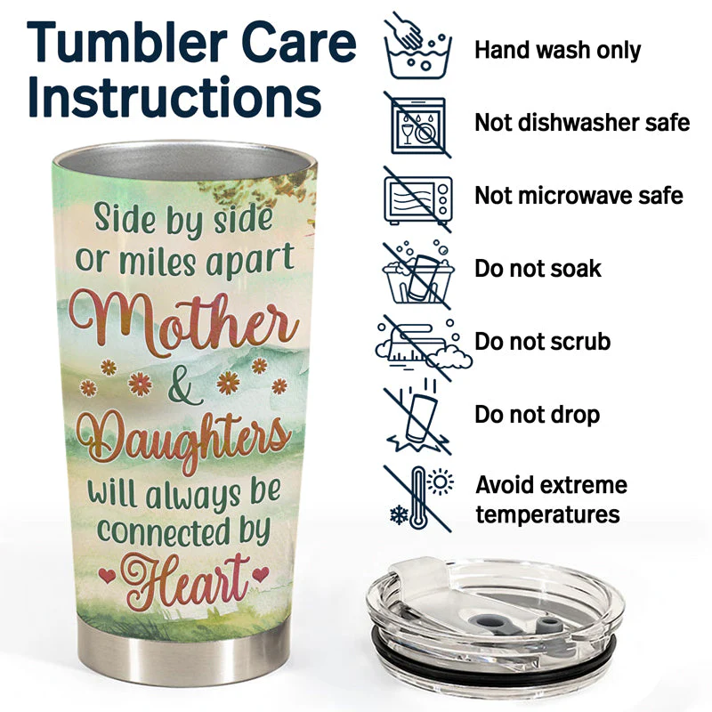 Mother And Daughter Forever Linked Together - Gift For Mom - Personalized Custom Tumbler - Image 5