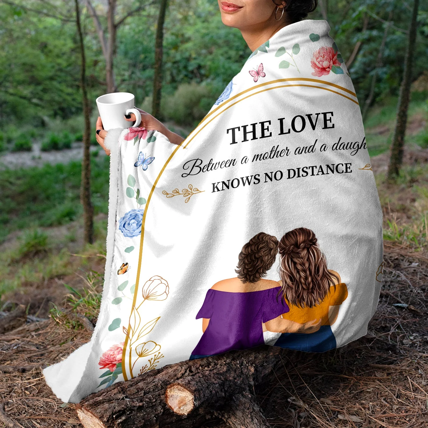 Mother And Daughter Forever Linked Together - Loving Gift For Mother - Personalized Fleece Blanket - Image 3