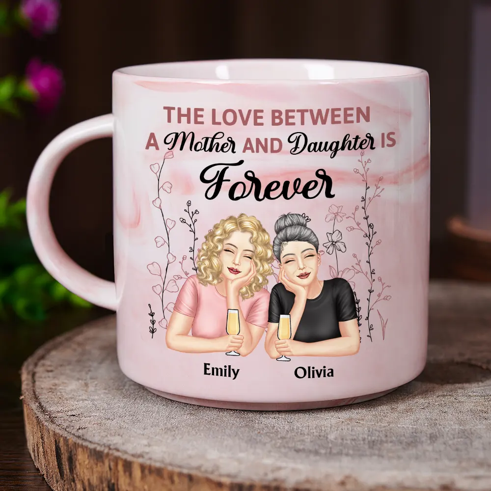 Mother And Daughter Forever - Personalized Marble Mug - Image 3