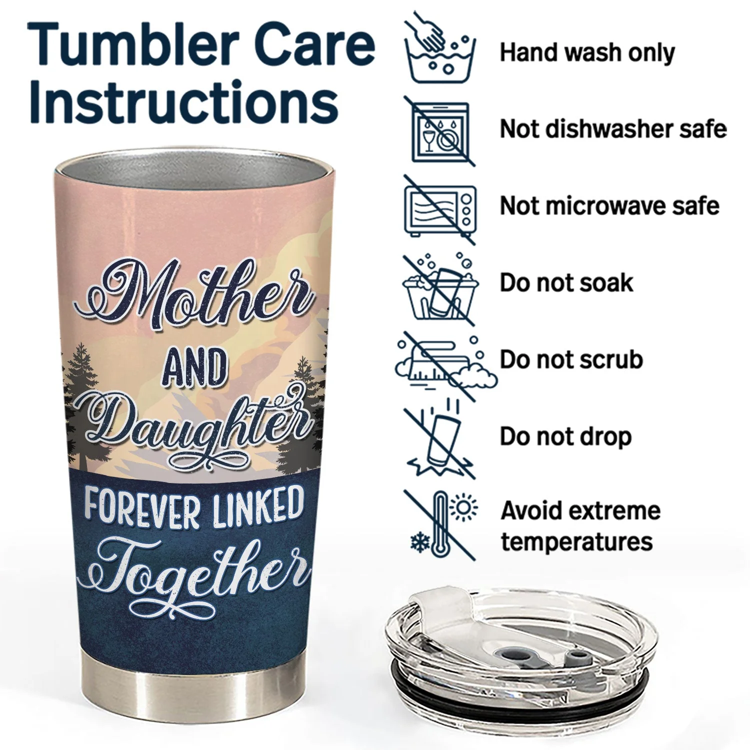 Mother And Daughter Linked Together - Personalized Custom Tumbler - Image 5