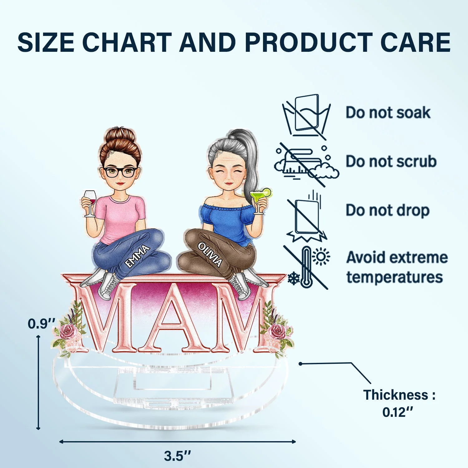 Mother And Daughter Son From The Star - Birthday, Loving Gift For Mom, Mum - Personalized Acrylic Shaking Stand - Image 5