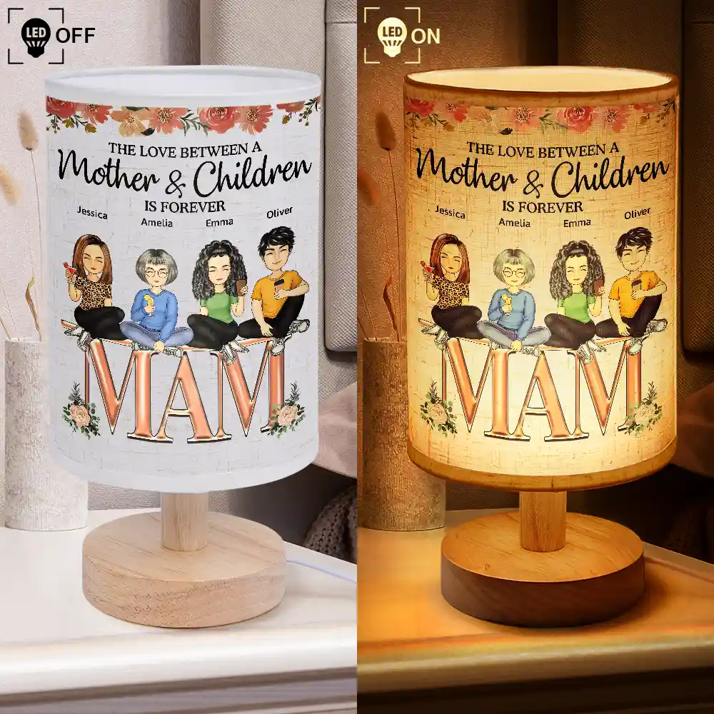 Mother And Daughters From The Start - Personalized Fabric Lamp - Image 4
