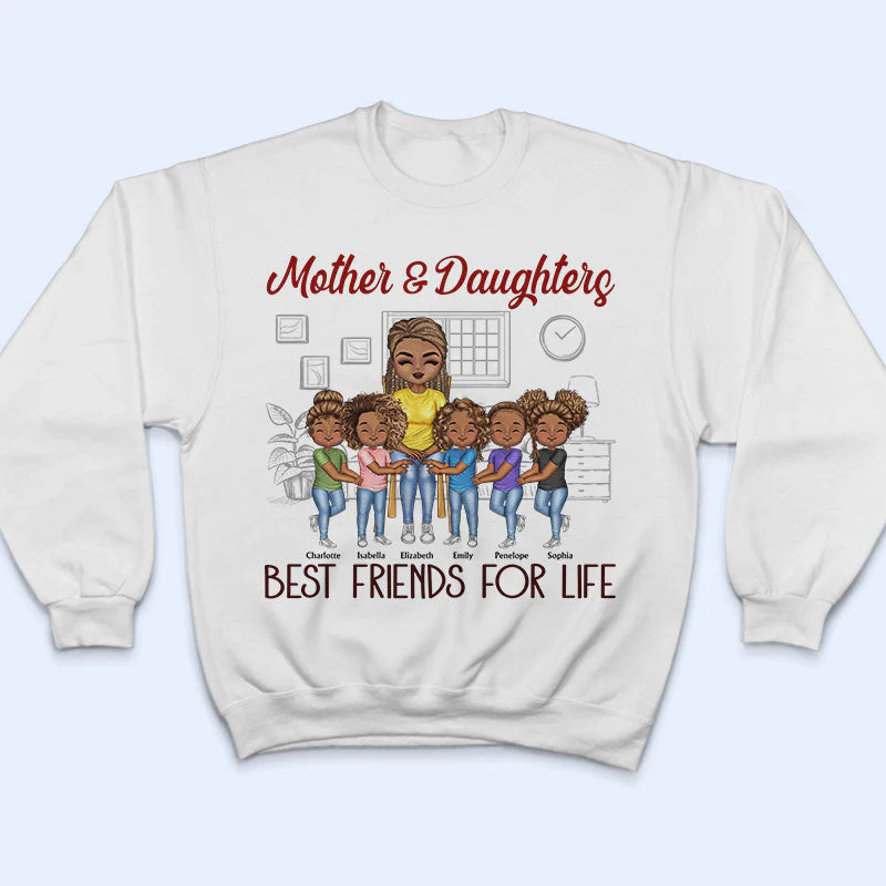 Mother And Daughters Sons Best Friends For Life - Mother Gift - Personalized Custom T Shirt - Image 5