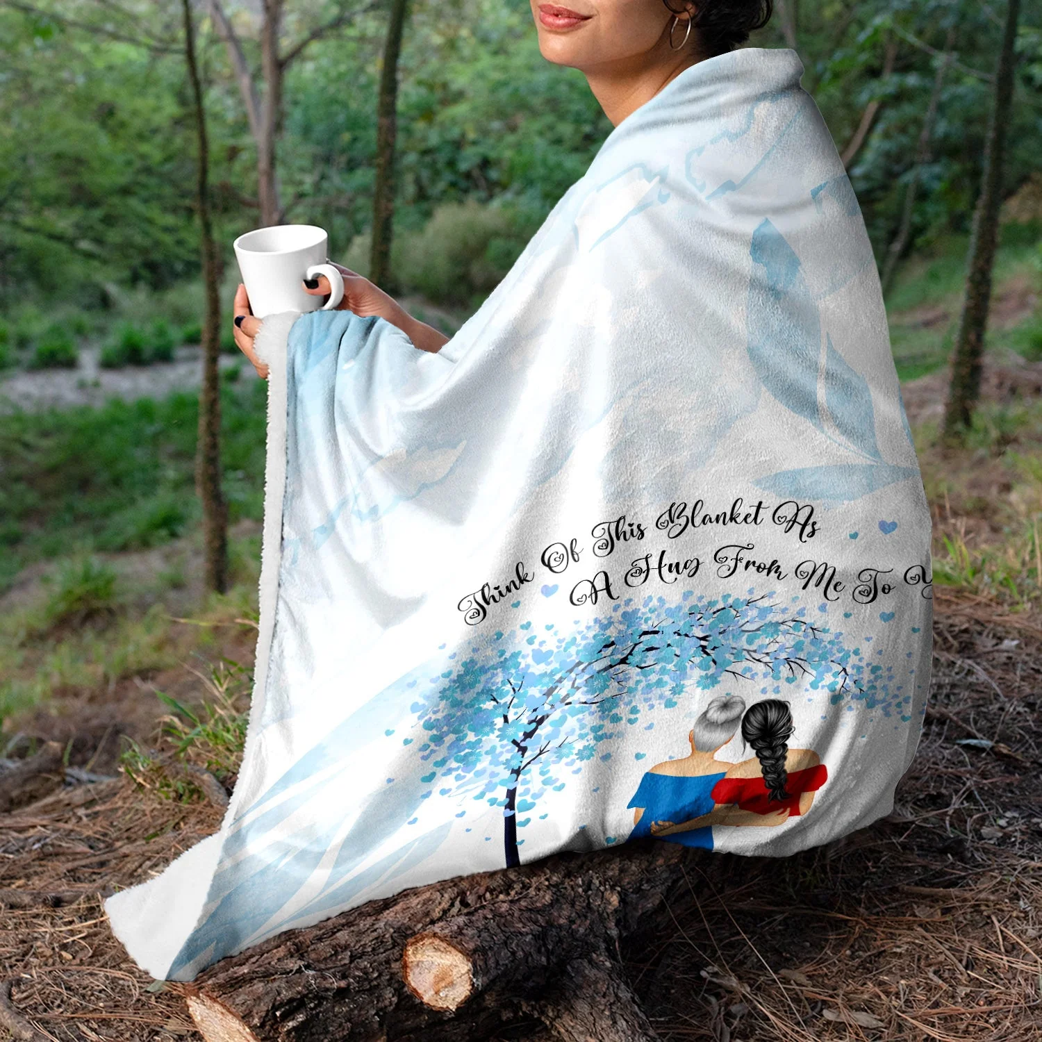 Mother As A Hug From Me - Gift For Daughter - Personalized Fleece Blanket - Image 3