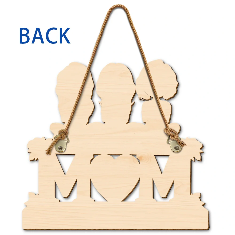 Mother & Children We Love You - Personalized Custom Shaped Wood Sign - Image 6