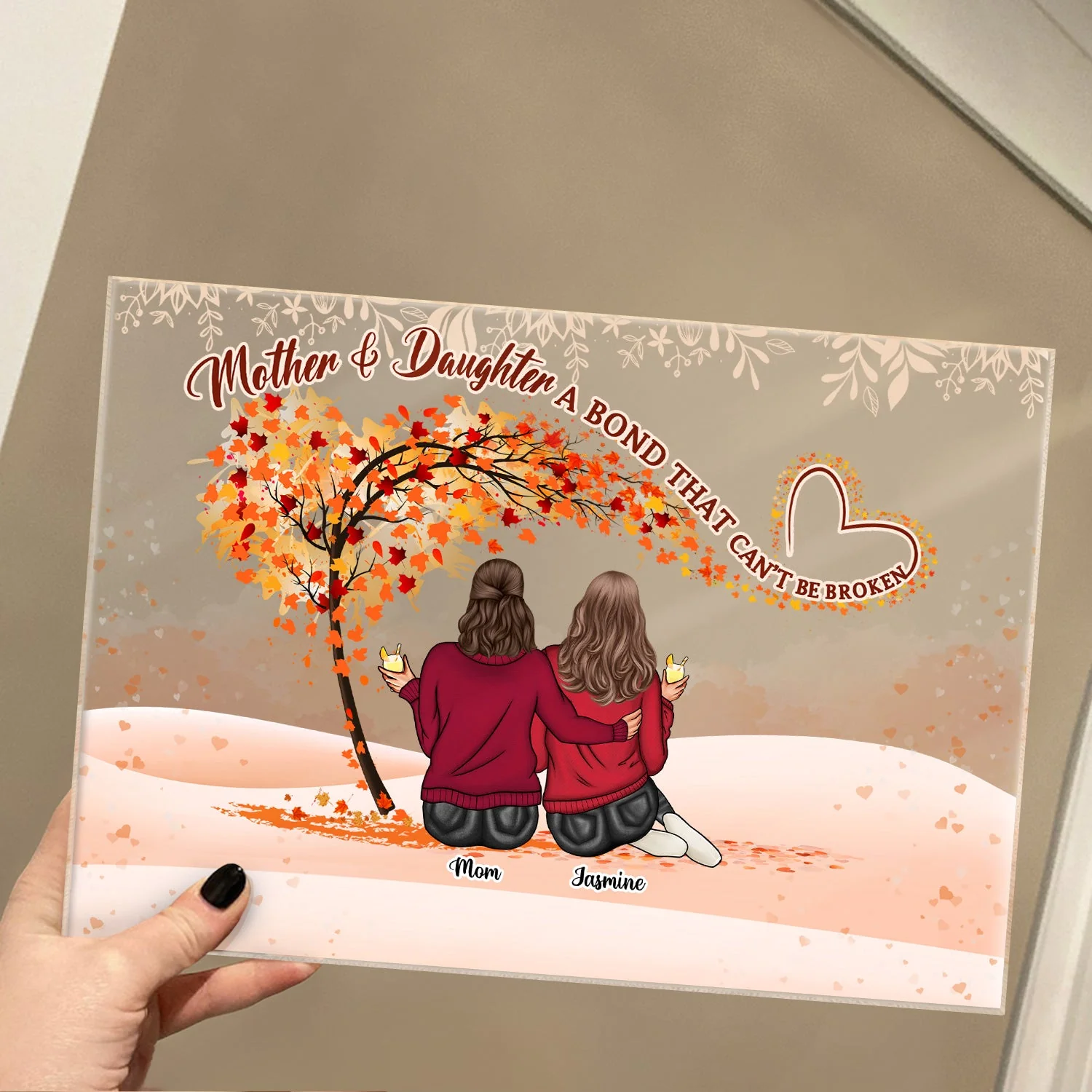 Mother & Daughter A Bond Can't Be Broken - Gift For Mother - Personalized Custom Horizontal Rectangle Acrylic Plaque - Image 4