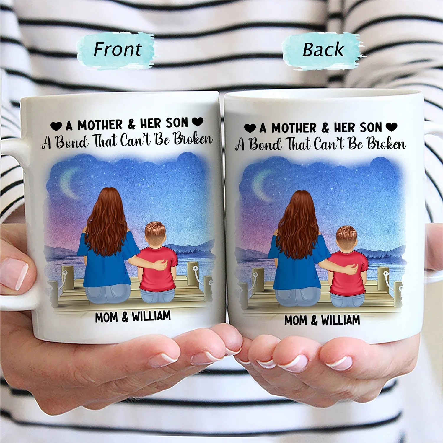 Mother & Daughter A Bond Can't Be Broken - Gift For Mother - Personalized Mug - Image 2
