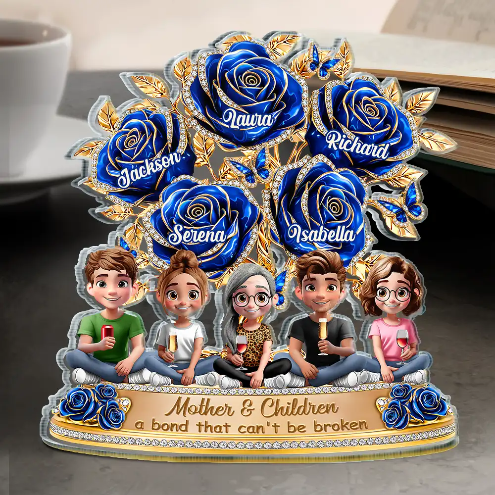 Mother & Daughter A Bond That Can't Be Broken Flower - Personalized Custom Shaped Acrylic Plaque - Image 4