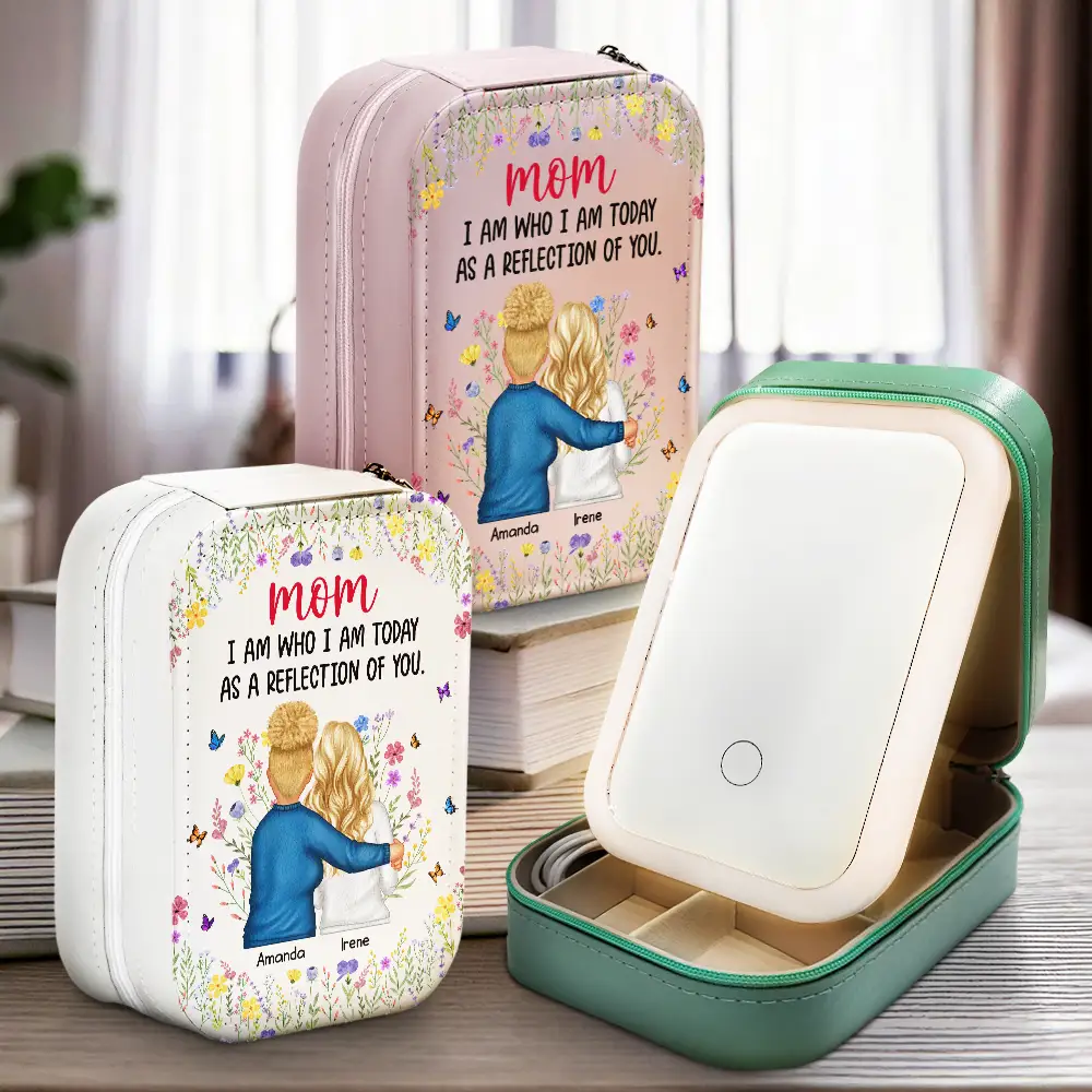 Mother Daughter A Reflection Of You - Personalized Makeup Box With LED Mirror - Image 2