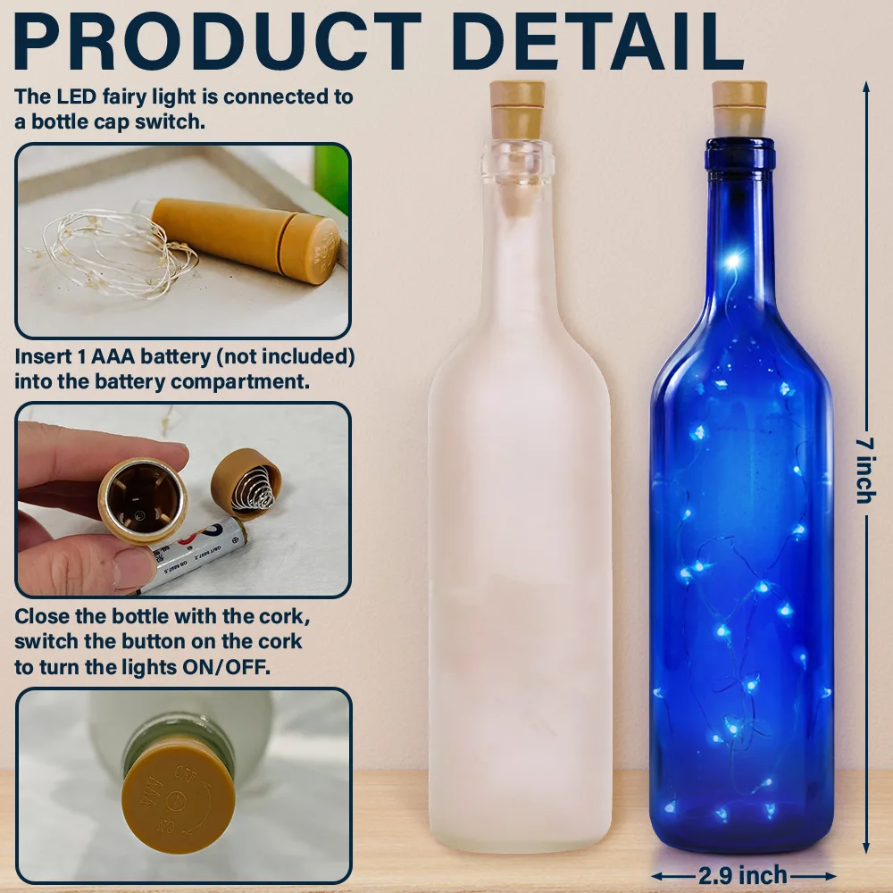 Mother & Daughter Forever Linked Together - Personalized Bottle Light - Image 5