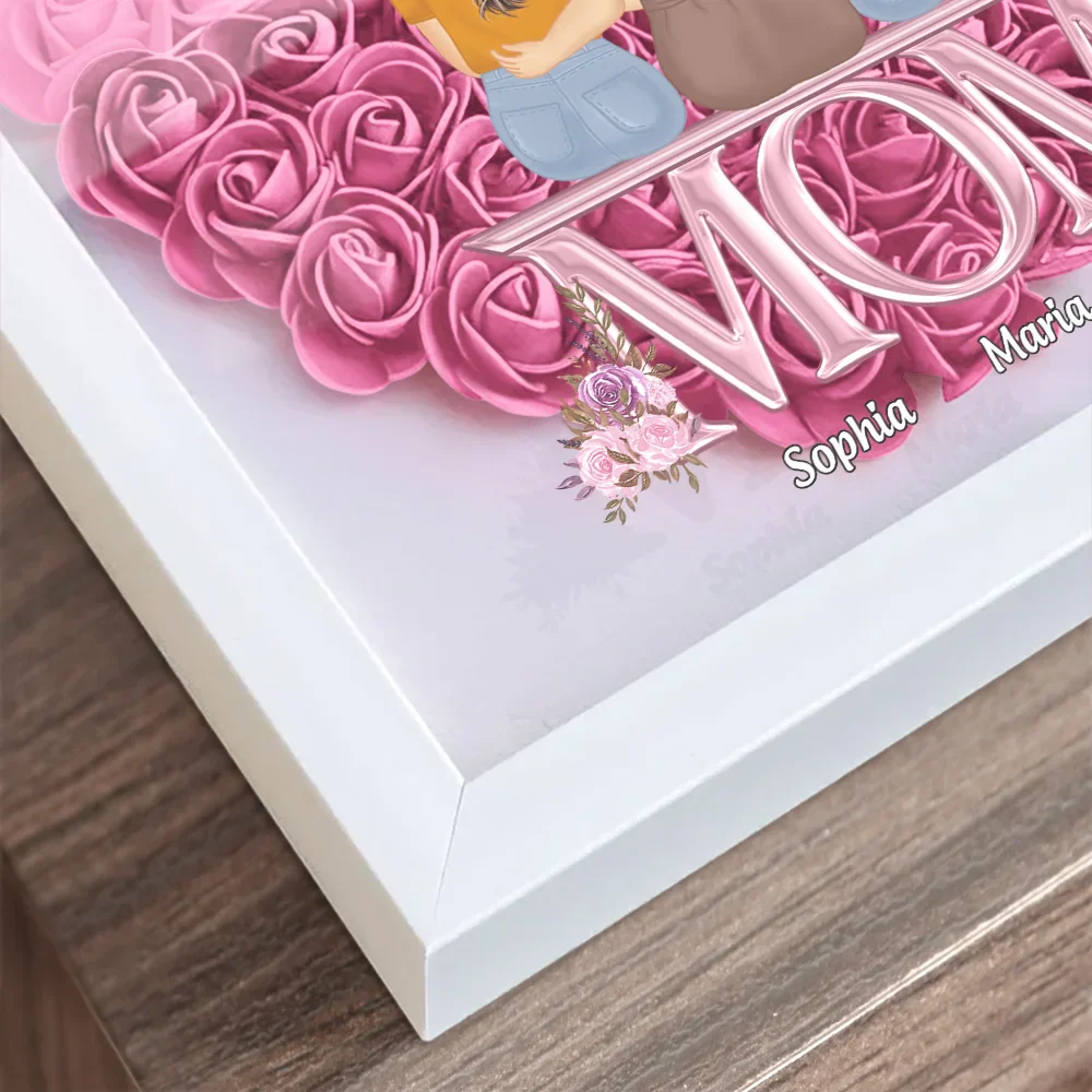 Mother & Daughter Forever Linked Together - Personalized Flower Shadow Box - Image 4
