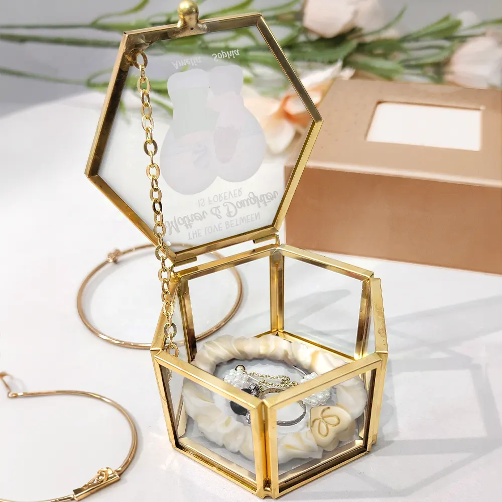 Mother & Daughter Forever Linked Together - Personalized Glass Jewelry Box - Image 4