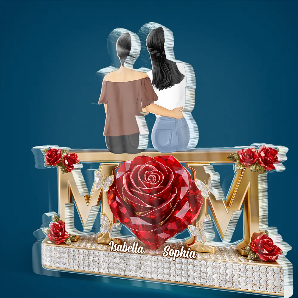 Mother Daughter Forever Together - Personalized Custom Shaped Acrylic Plaque - Image 2
