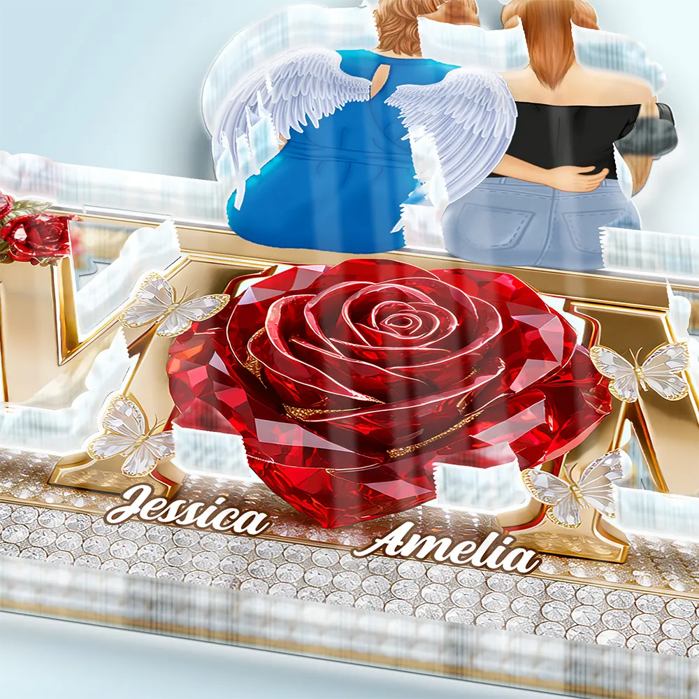 Mother Daughter Forever Together - Personalized Custom Shaped Acrylic Plaque - Image 3