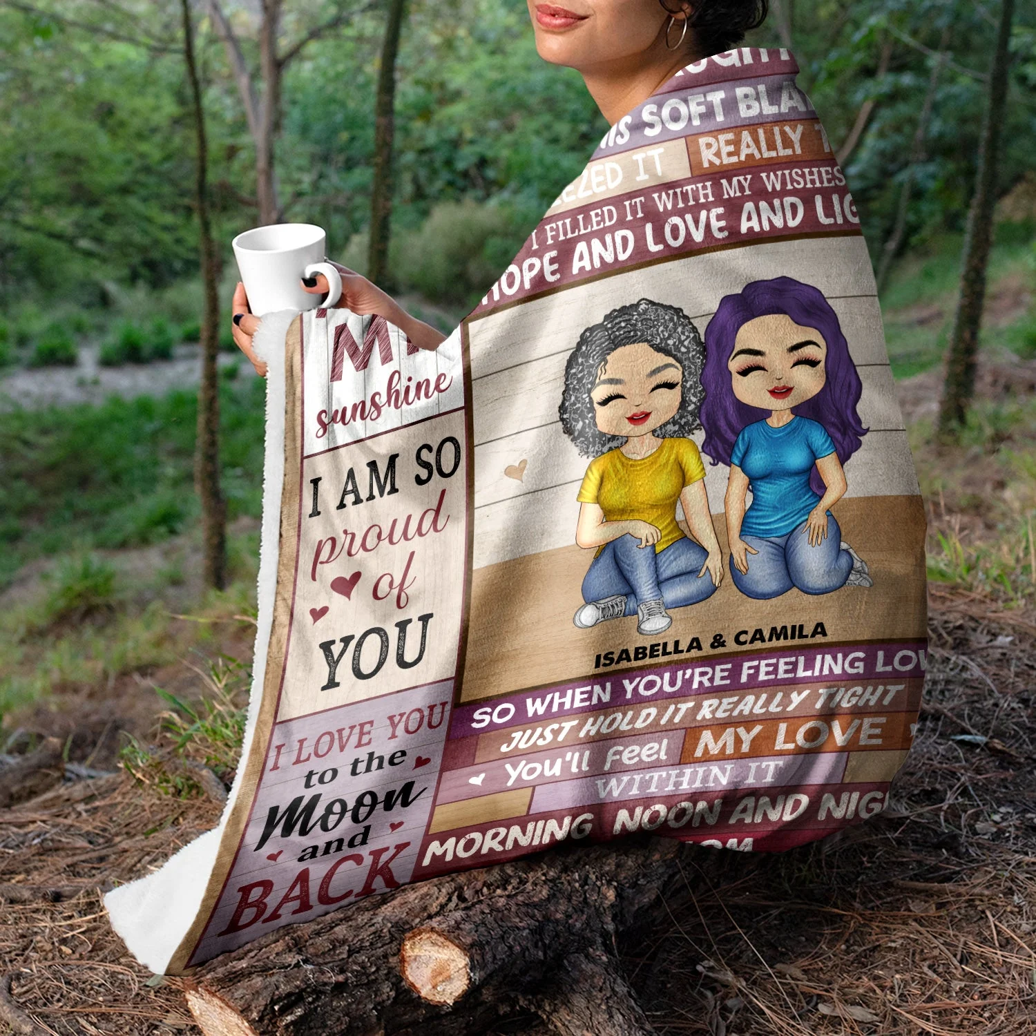 Mother Daughter Hugged This Soft Blanket - Gift For Daughters - Personalized Fleece Blanket - Image 3