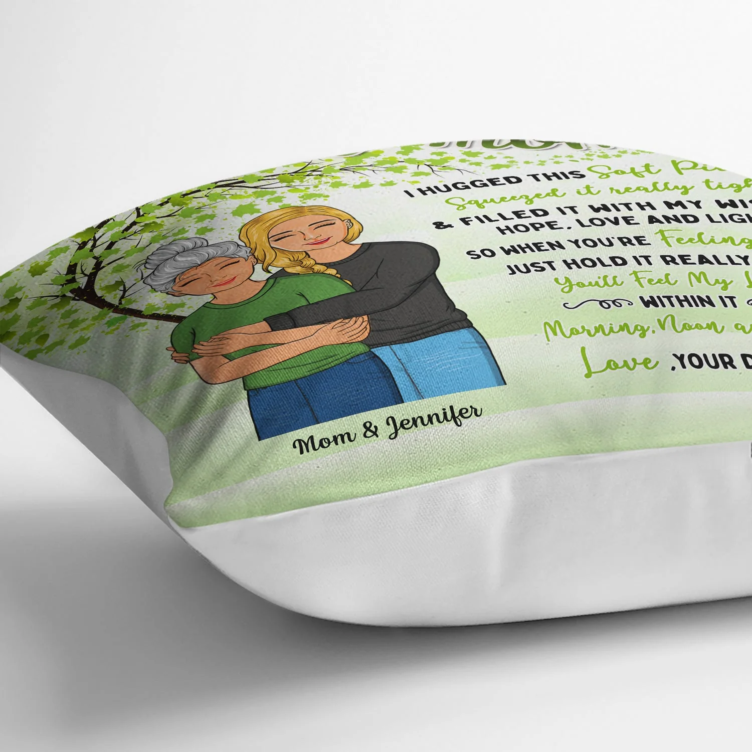 Mother Daughter I Hug This Soft Pillow - Gift For Mom - Personalized Custom Pillow - Image 3