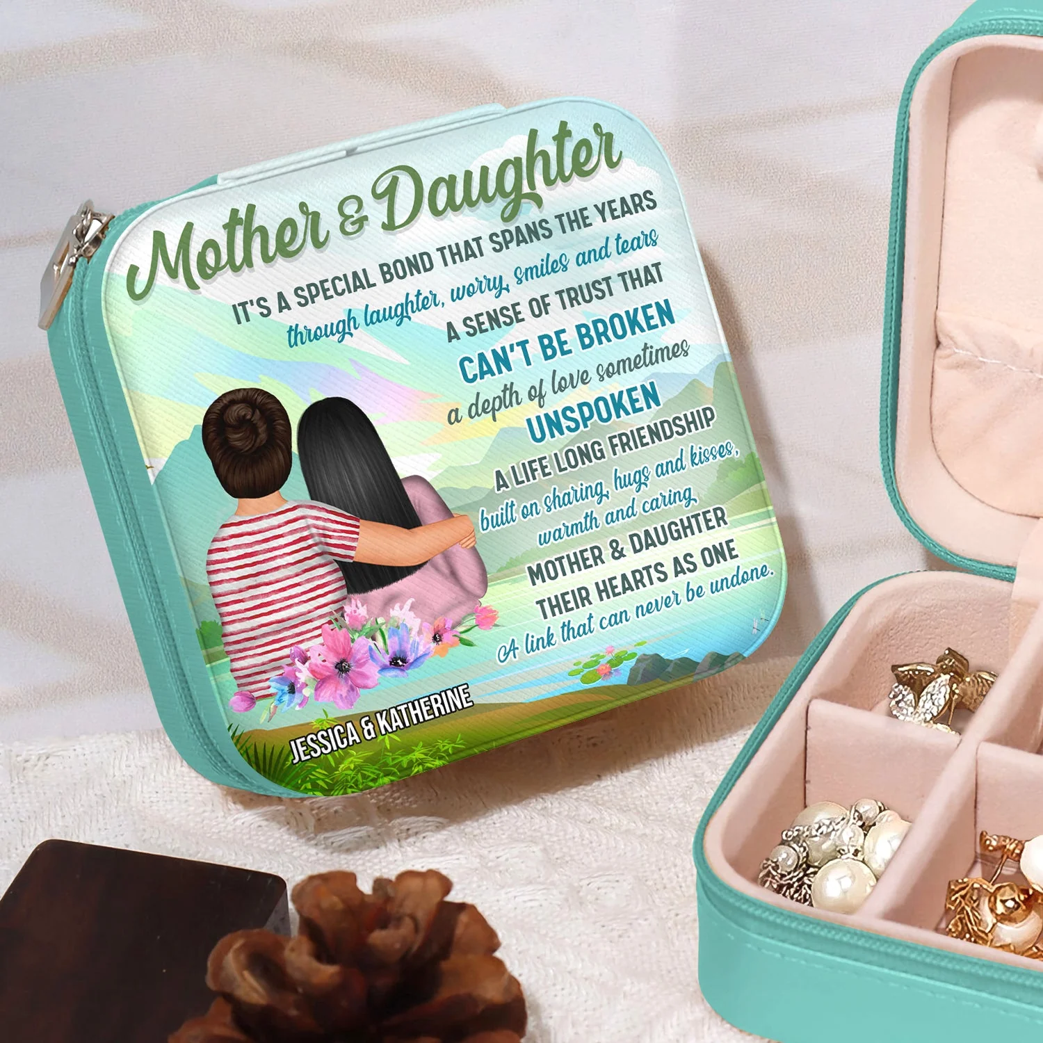 Mother & Daughter It's A Special Bond That Spans The Years - Gift For Mother - Personalized Custom Jewelry Box - Image 4